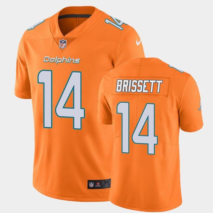 Men Miami Dolphins #14 Jacoby Brissett Nike Orange Color Rush Limited NFL Jersey->miami dolphins->NFL Jersey
